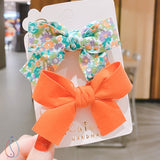 Bow Hair Clip Girls Headdress Floral Bangs Clip