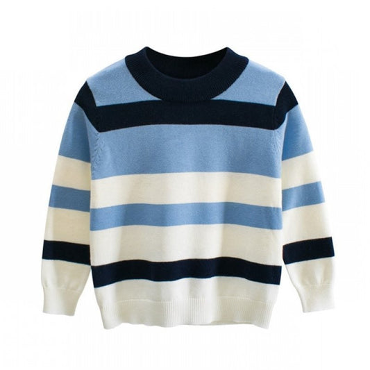 Fashionable Striped Winter Pullover Sweater For Kids Unisex