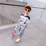 Boys Summer Suit Handsome Denim Shorts Summer