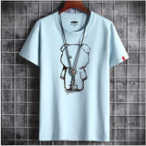 Mens Casual Bear Anime T Shirt