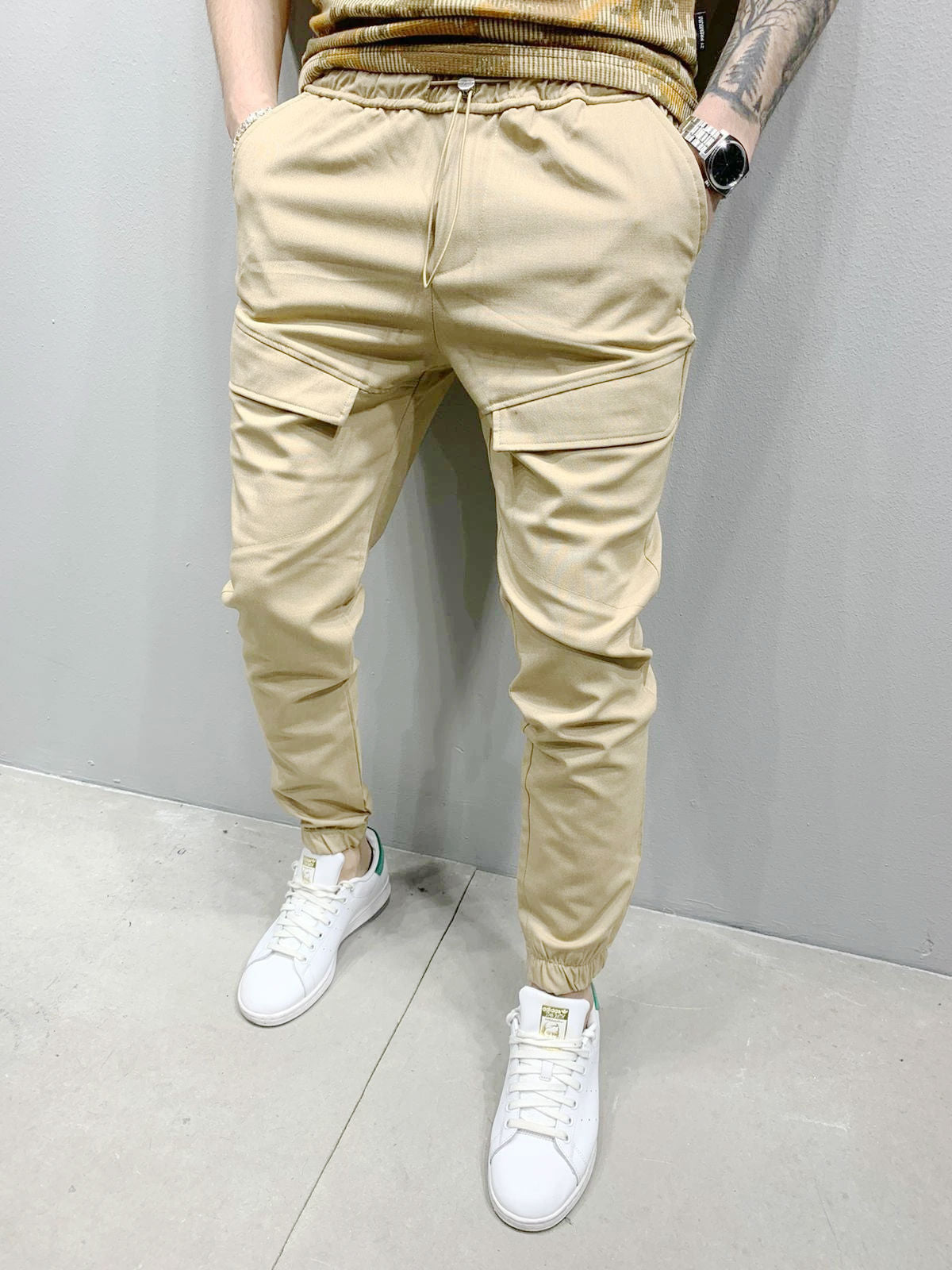 Men's Casual Trousers With Tie Rope Woven Trousers For Men