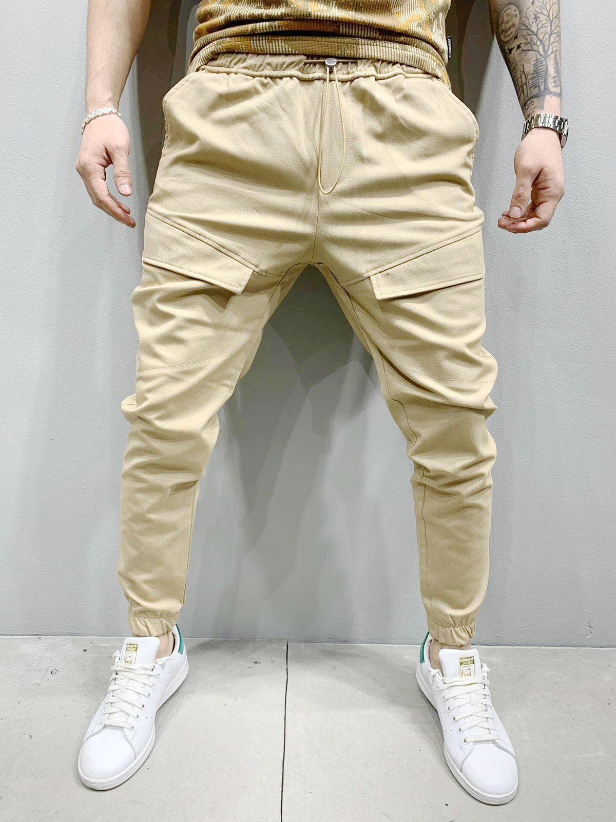 Men's Casual Trousers With Tie Rope Woven Trousers For Men