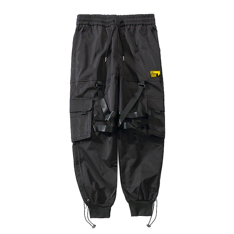 Functional Wind Paratrooper Pants Loose Hip Hop Pants Drawstring Cargo Pants