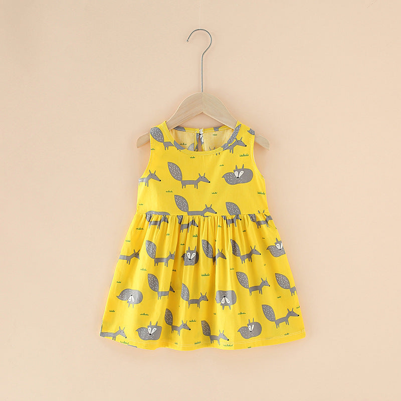 Spring And Summer New Girls' Dresses Pure Cotton