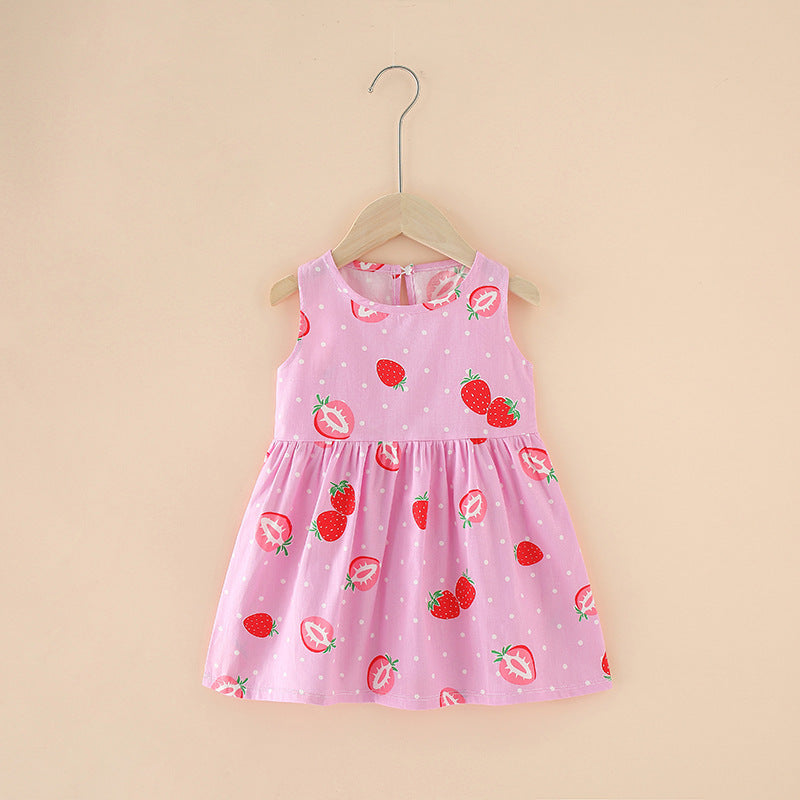 Spring And Summer New Girls' Dresses Pure Cotton