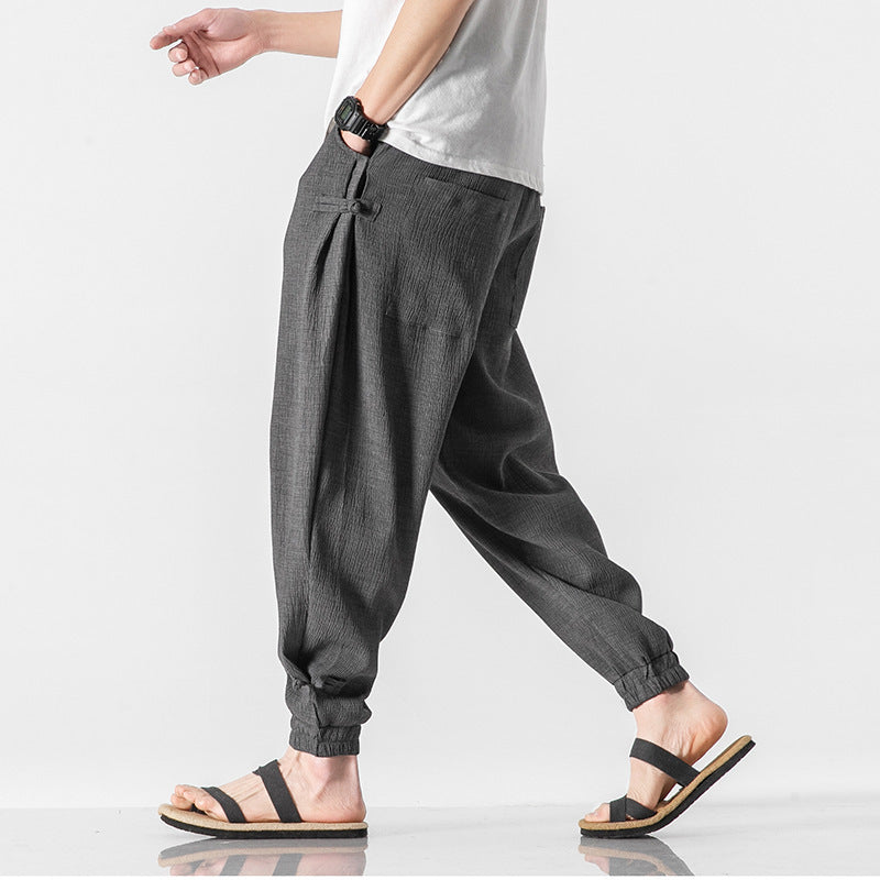 Summer New Style Chinese Style Thin Trousers Linen