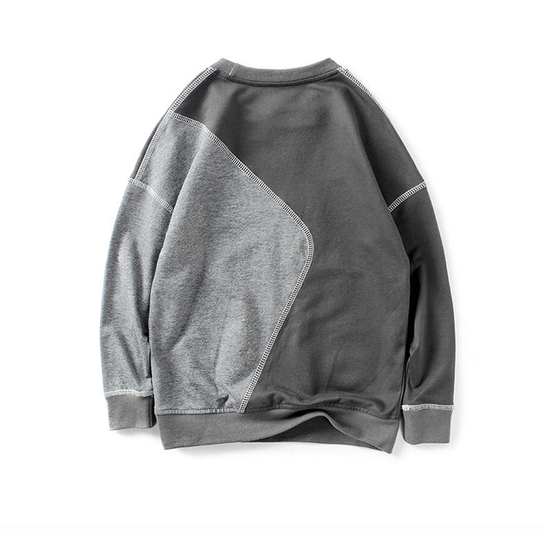 Contrasting stitching pullover boys sweater