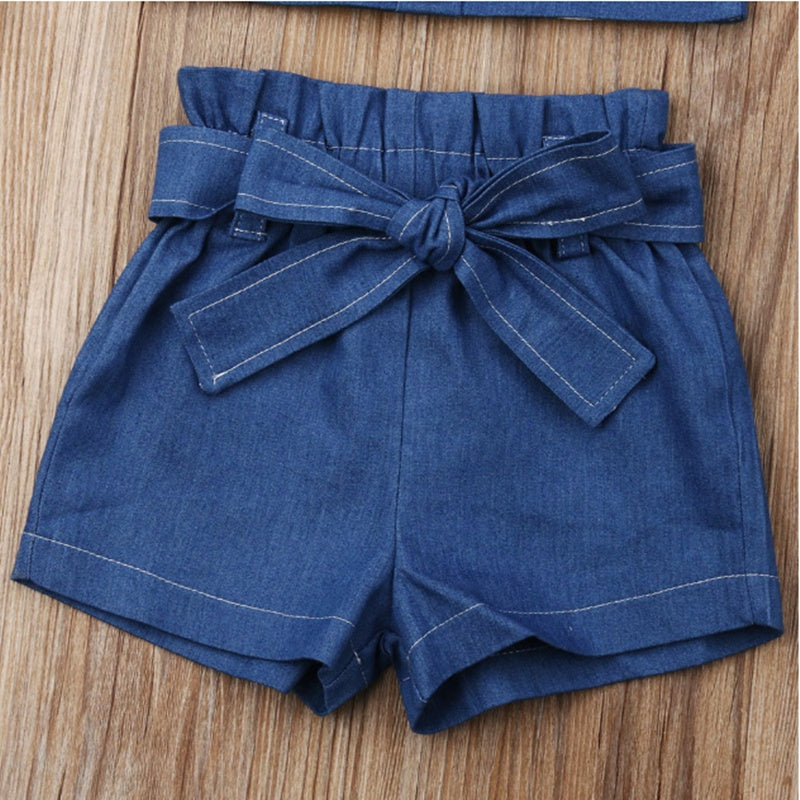 Big Kids Children's Sling Shorts Denim Suit Women