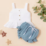 Two piece set of linen cotton kids suspenders