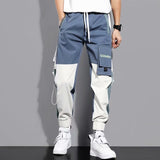 Men's Versatile Ankle-tied Stitching Drawstring Thin Casual Pants