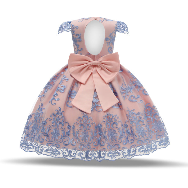 Soft lace short sleeve princess dress