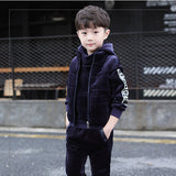 Boys Three-piece Suit Plus Velvet Thick Autumn And Winter Tide Clothes