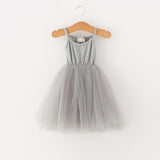 Girls' suspender mesh dress