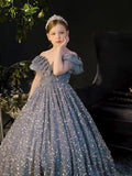 Big Children Children's Sequined Princess Dress Western Style Catwalk Costumes Winter