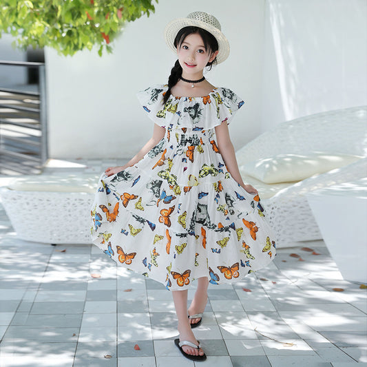 Waist Floral Floral Butterfly Dress