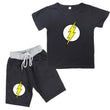 Flash Print Cotton Short-sleeved T-shirt Shorts Kids Suit