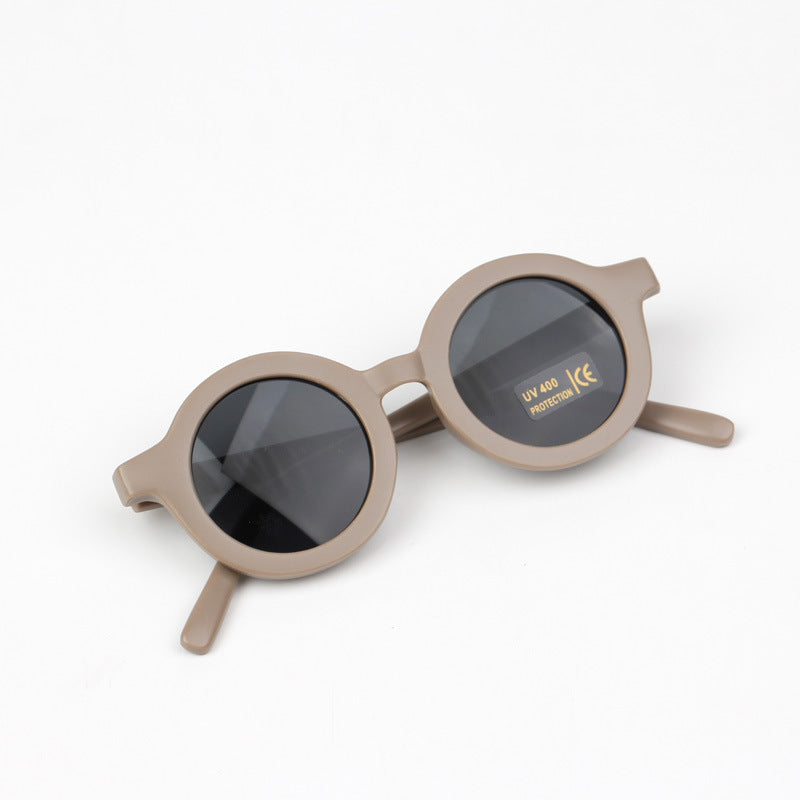 Children Round Frame Retro Mocha Glasses