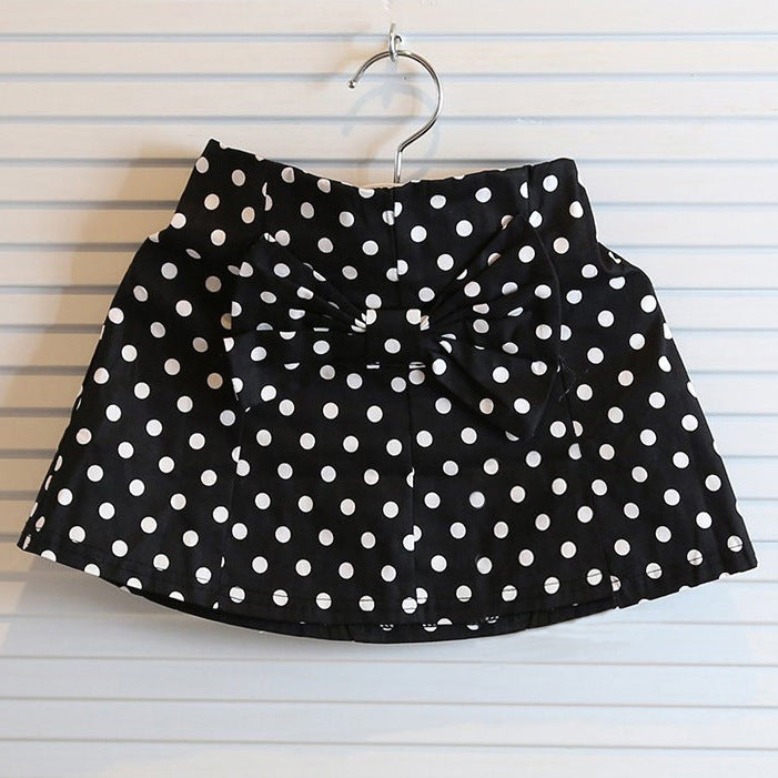 new summer girls temperament dot chiffon suit chiffon vest top + polka dot skirt without necklace