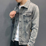 Men jean Jacket Hole Retro fashion spring autumn