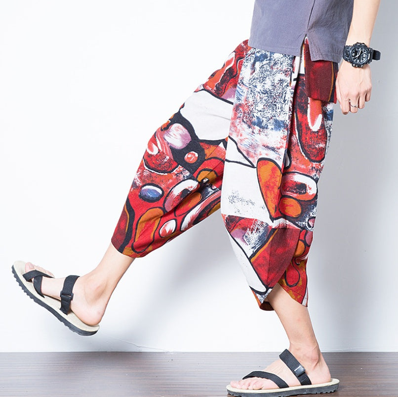 Chinese style retro large size Nepalese pants Thai personality wild elephant pants