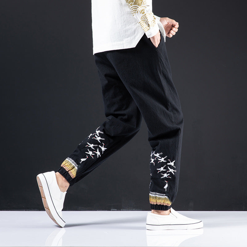 Chinese style men's plus size casual pants