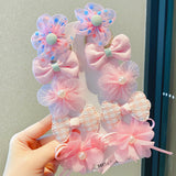 Children's Bow Hair Clip Girls Princess Super Fairy Fabric Flower Clip