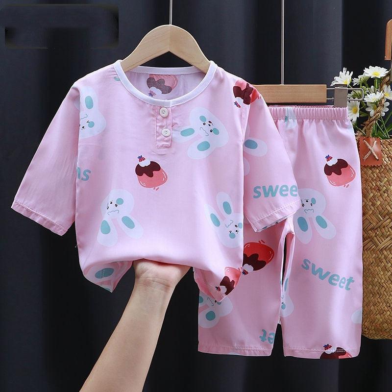 Summer Clothes Cotton Silk Air-conditioning Clothes Baby Clothes - Almoni Express