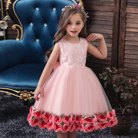 Princess dress wedding girl dress flower girl mesh dress