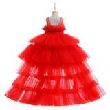 Mesh Extra Long Train Princess Skirt New Year Dress Girl Dress