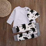 Boys clothes Bear letter Pattern long sleeve Romepr