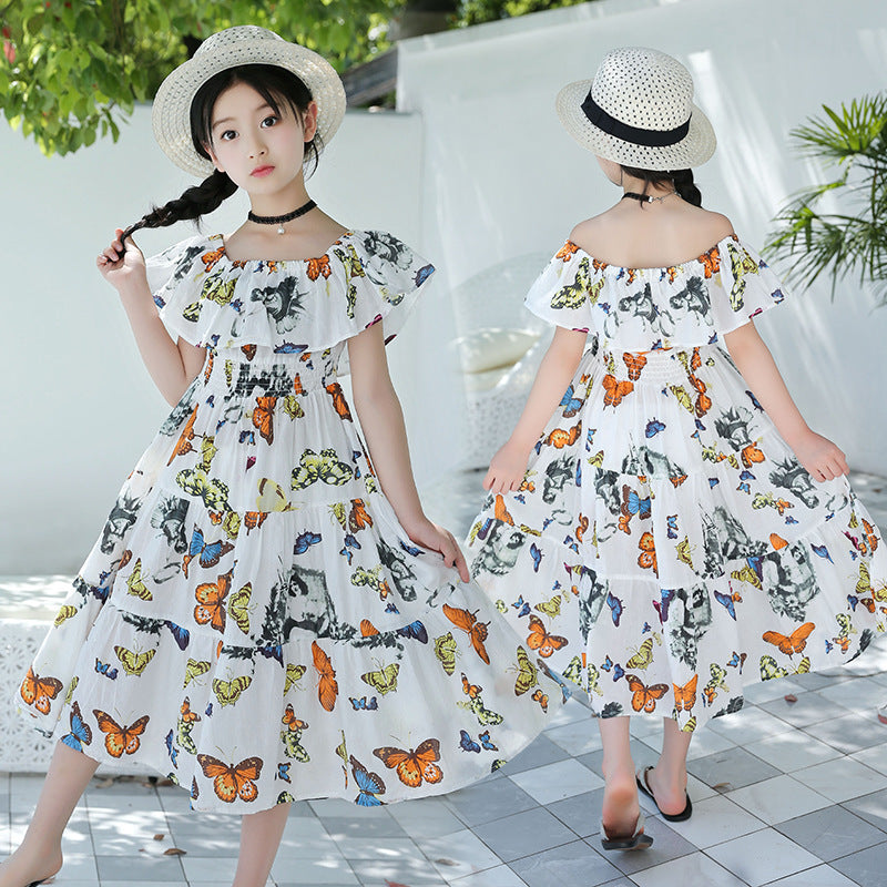 Waist Floral Floral Butterfly Dress