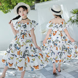 Waist Floral Floral Butterfly Dress