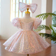 Girls Piano Performance Sequin Princess Dress