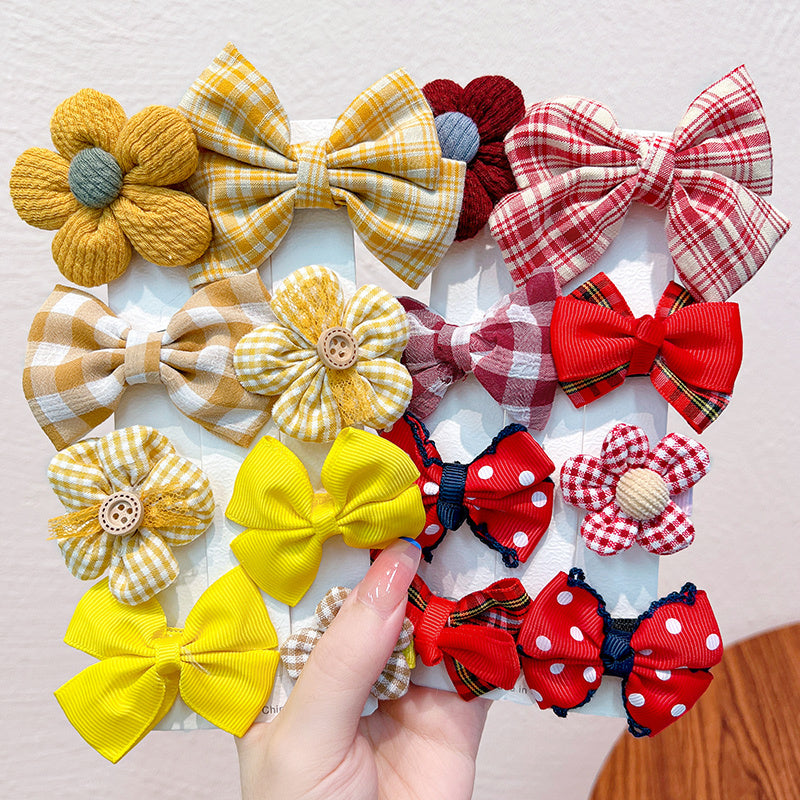 Children's Bow Hair Clip Girls Princess Super Fairy Fabric Flower Clip