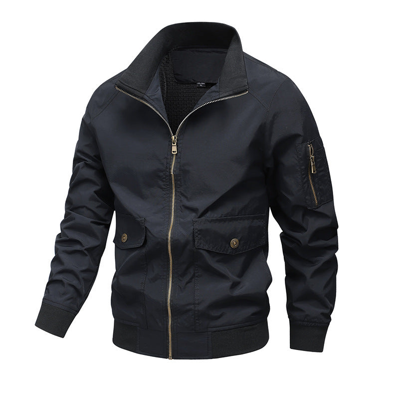 Men's Jacket Fashion Polo Collar Youth Warm