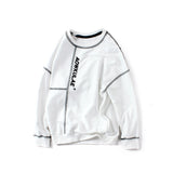 Contrasting stitching pullover boys sweater