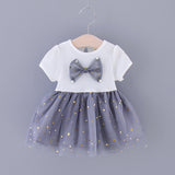 Summer girl bow net dress