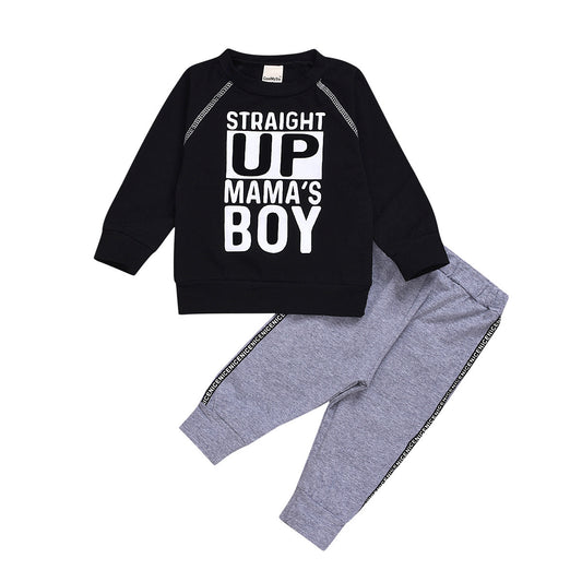 Boy's suit black long sleeve two-piece suit