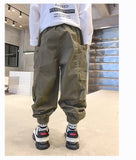 Boys Cargo Pants Spring And Autumn New Multi-pocket Trousers