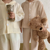 Children's Pajamas Cotton Gauze Polka Dot Long Sleeve Two-piece Set