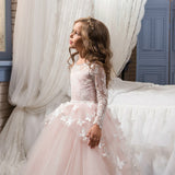 Girls' Performance Wedding Long Poached Dress Princess Dress