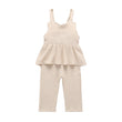 Girls summer cotton and linen overalls