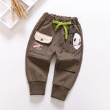 Boys' casual pants spring children's print bear trousers