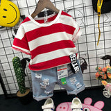 Kids Boys Short Sleeve Plaid Shirt Set