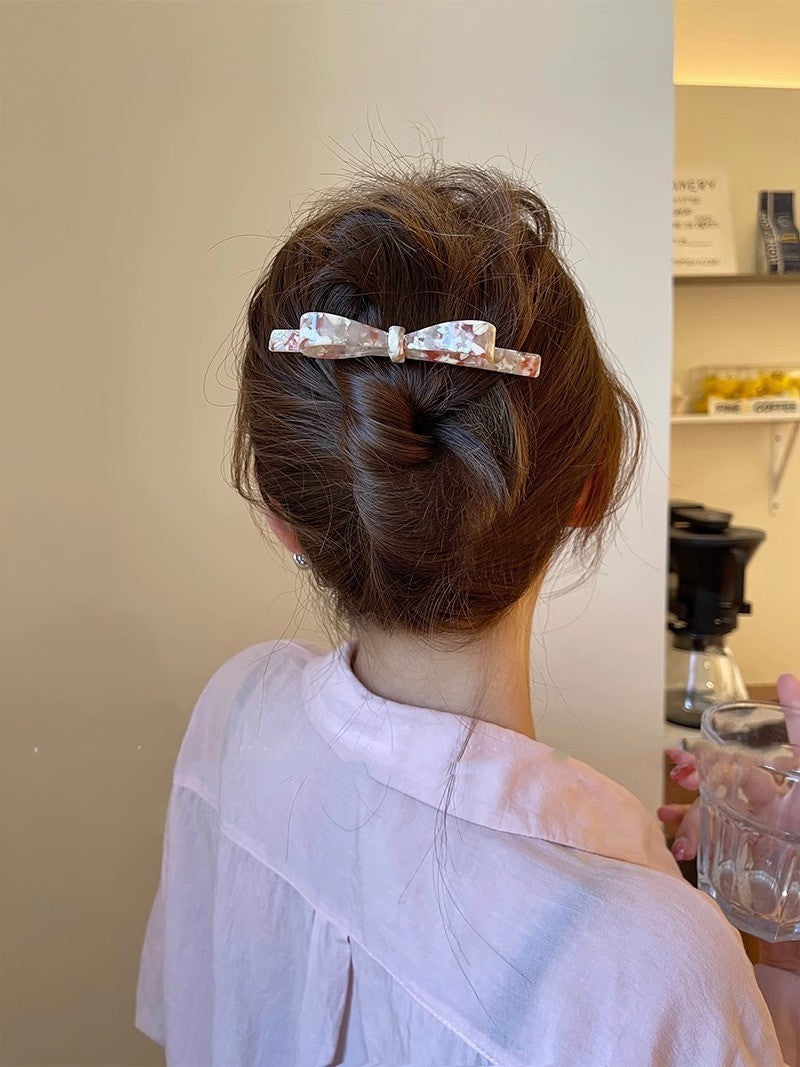 Vertical Bow Simple Hair Clip Women