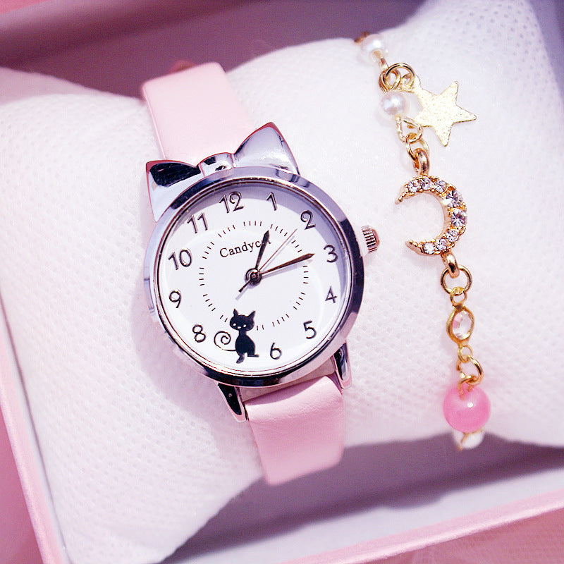 Simple girl heart Japanese watch