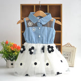 Summer girls wear denim skirt dress dress baby baby princess dress on behalf of a children.