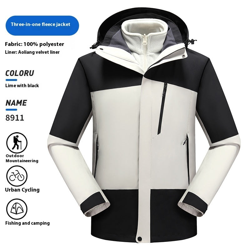 Outdoor Shell Jacket Three-in-one Detachable