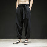 Spring And Summer New Chinese Style Pants Men's Elastic Band Width