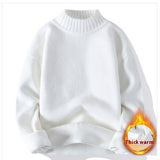 High Collar Solid Color With Fur Thickened Jumper Warm